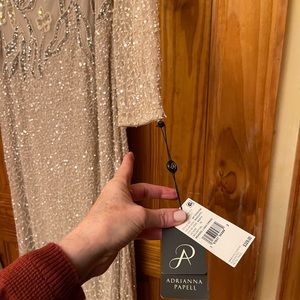 Adrianna Papell: biscotti long dresss. Size 12. Tags on never worn.